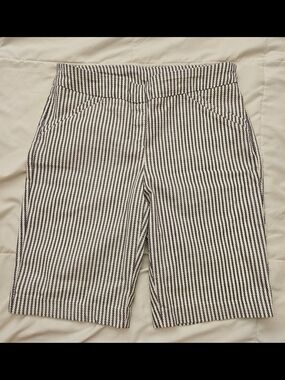 Briggs New York Navy and White Striped Bermudas